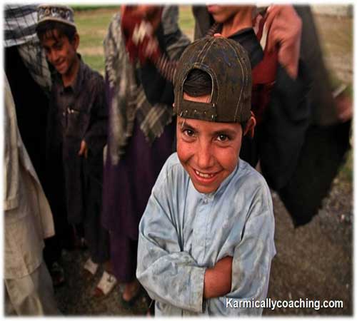 Young underprivileged boy smiling