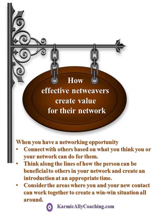 Effective netweaving tips from Karmic Ally Coaching