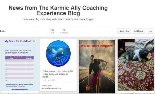 Karmic Ally Coaching website board on Pinterest