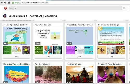 Selection of Karmic Ally Coaching Boards on Pinterest