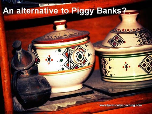 Jars as piggy banks