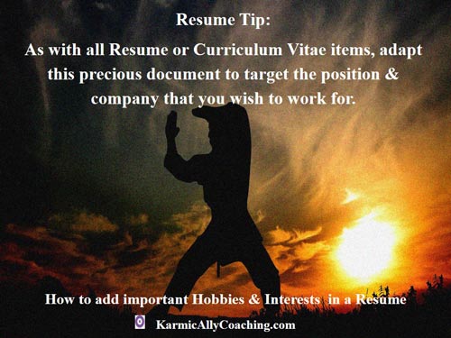 Focus and target your desired job with the right items in your resume