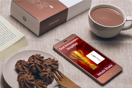 Goal Achievement Simplified on mobile with cookies and cocoa drink