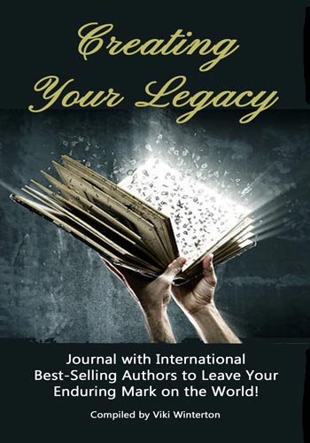 Book cover of Creating Your Legacy with light coming out of an open book in hands  