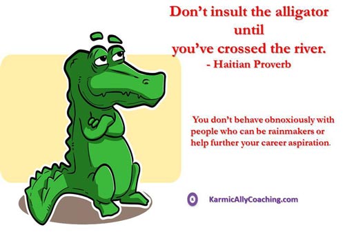 Haitian Proverb about insulting alligators