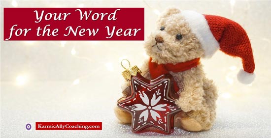 Christmas Teddy Bear wondering about theme word for the New Year