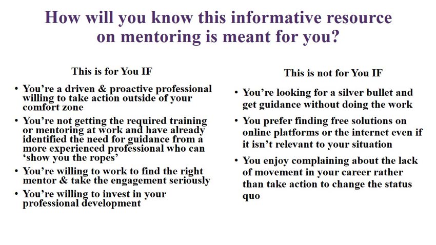 Are you ready to use this guide to engage a mentor?
