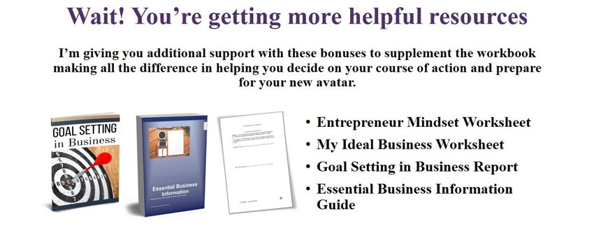 Bonuses with business planning workbook