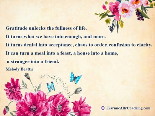 Gratitude quote from Melody Beattie