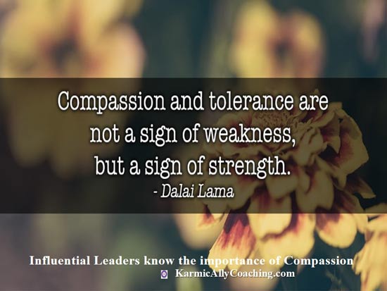 Dalai Lama quote on compassion against backdrop of yellow flowers