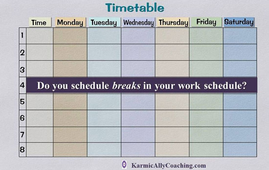 Timetable and breaks question
