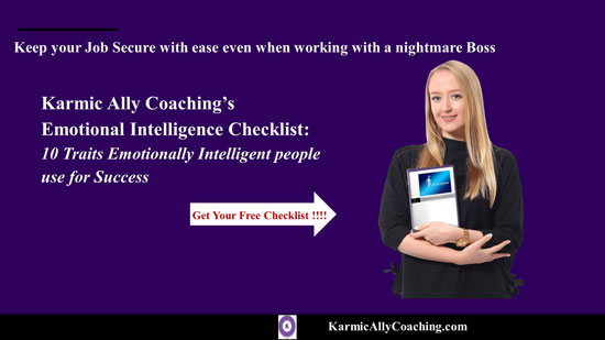 Woman holding Emotional Intelligence Traits Checklist and smiling