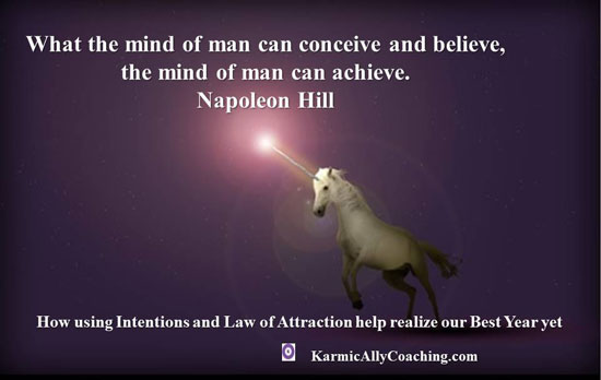Napoleon Hill quote on manifesting and a unicorn