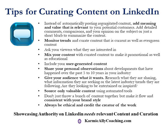 Content curation on Linkedin Tips