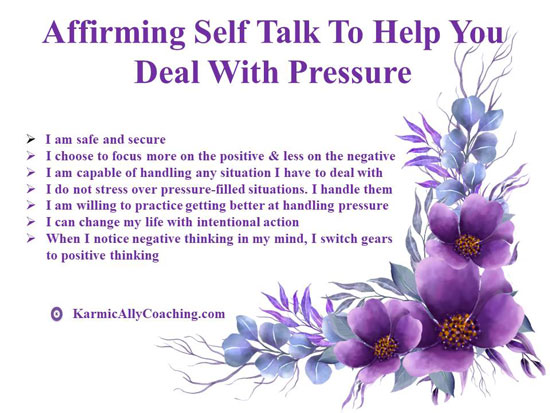 Affirming self-talk to deal with pressure