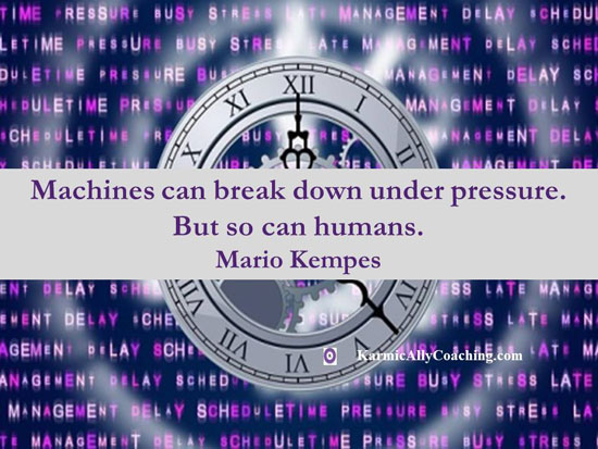 Mario Kempes quote on pressure with clock and pressure words in background