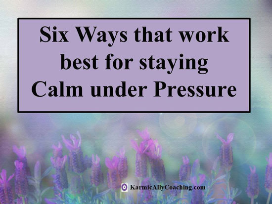 Six ways to stay calm under pressure against a lilac flower background