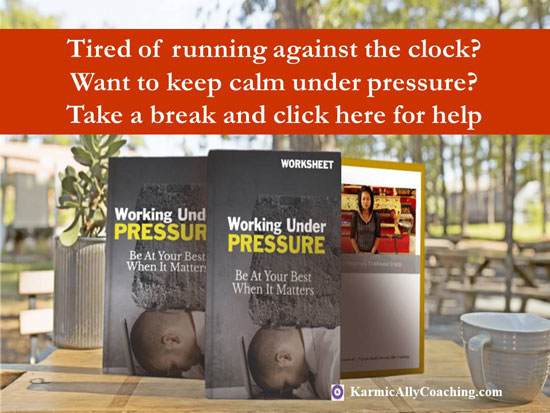 Working under Pressure guide pack with teacup and trees in background