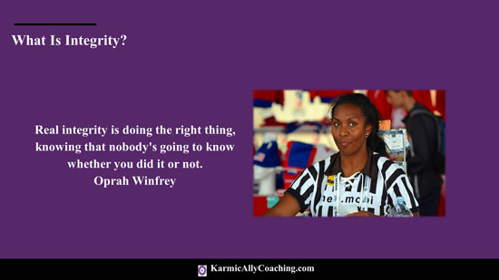 Integrity quote from Oprah Winfrey