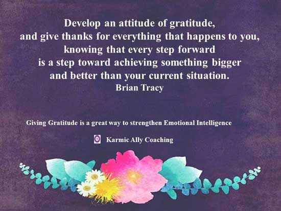 Attitude of Gratitude quote from Brian Tracy