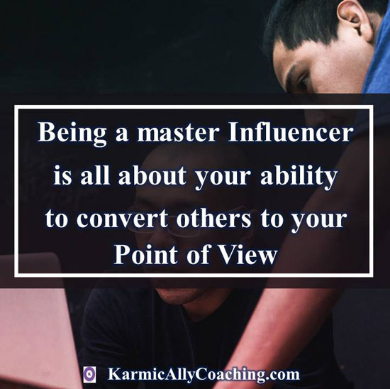 Influencer working with his colleague who is converted to his point of view