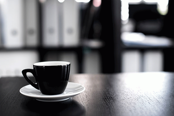 Leadership Wardrobe Checklist gif with coffee in a cup