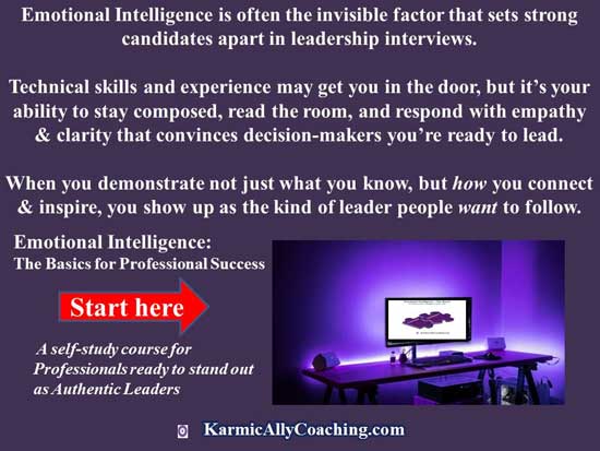 Demonstrate your Emotional Intelligence as an authentic leader Emotional Intelligence course on a computer and invitation to improve leadership emotional intelligence