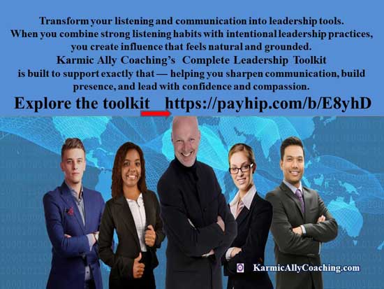 Build your leadership skills with this toolkit now Smiling leader and team with map of world behind them