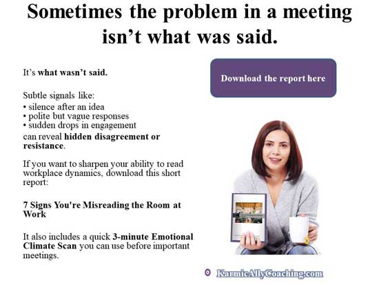 Woman holding coffee mug and report on 7 signs you're misreading the room at work 